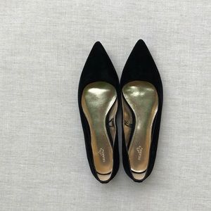 Black velvet ballet flats